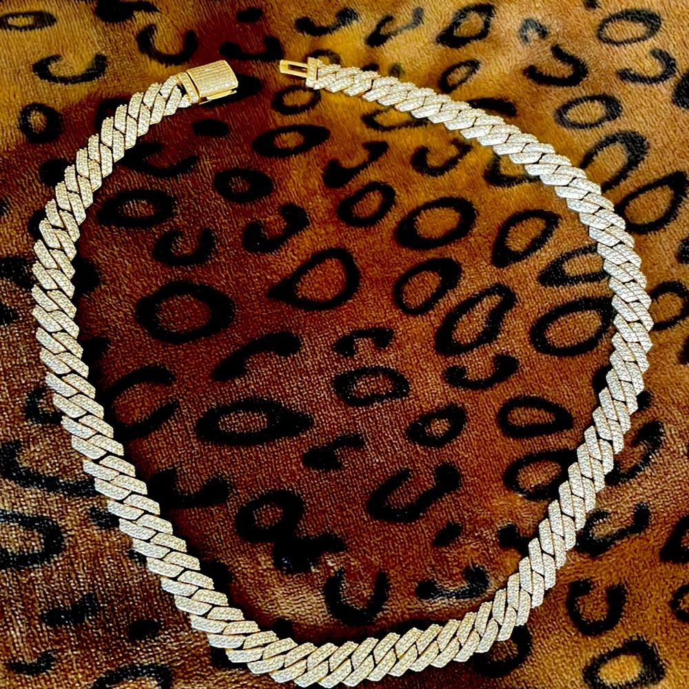 12 mm prong cuban 20” chain cz